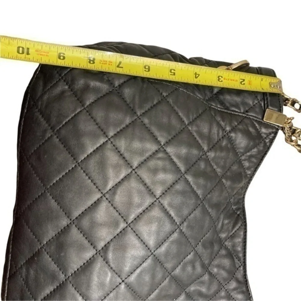 Michael kors black leather quilted bag